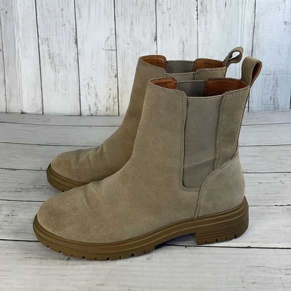 Lucky Brand Suede Chunky Lug Sole Chelsea Boot - Picture 1 of 10